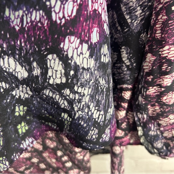 HUNTER BELL Blouse ladies Small colorful asymmetric silk hi/lo artsy - Picture 4 of 12